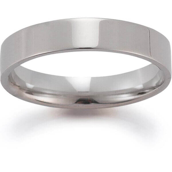 18ct White Gold Mens 5mm Wedding Ring