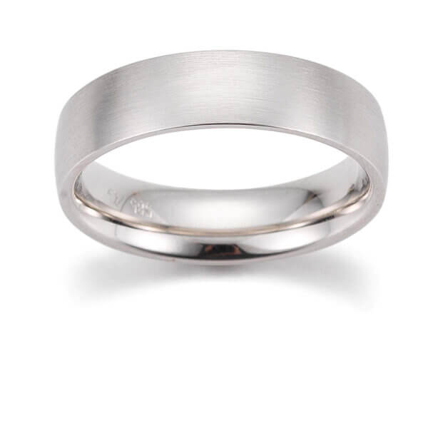 Platinum 600 White Mens 6mm Wedding Ring