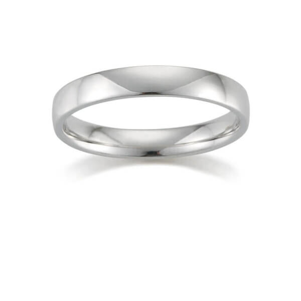 18ct White Mens 3.8mm Wedding Ring