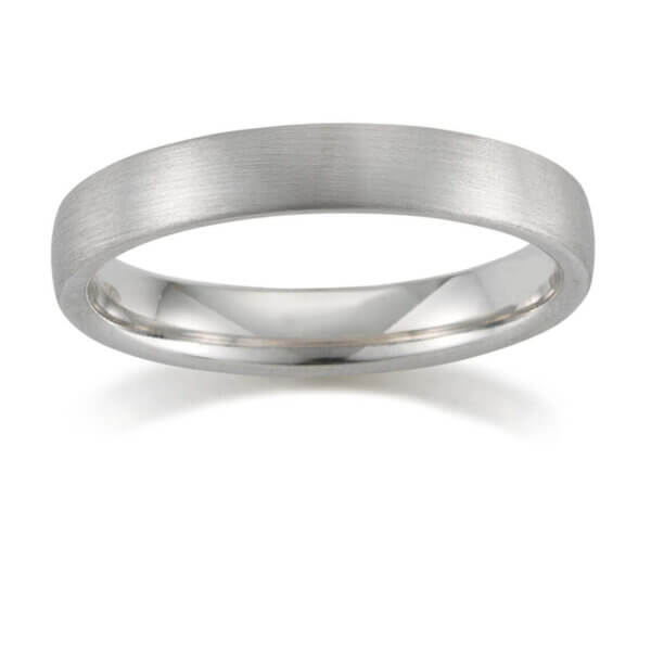 18ct White Mens 4mm Wedding Ring
