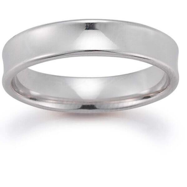 18ct White Mens 5mm Wedding Ring