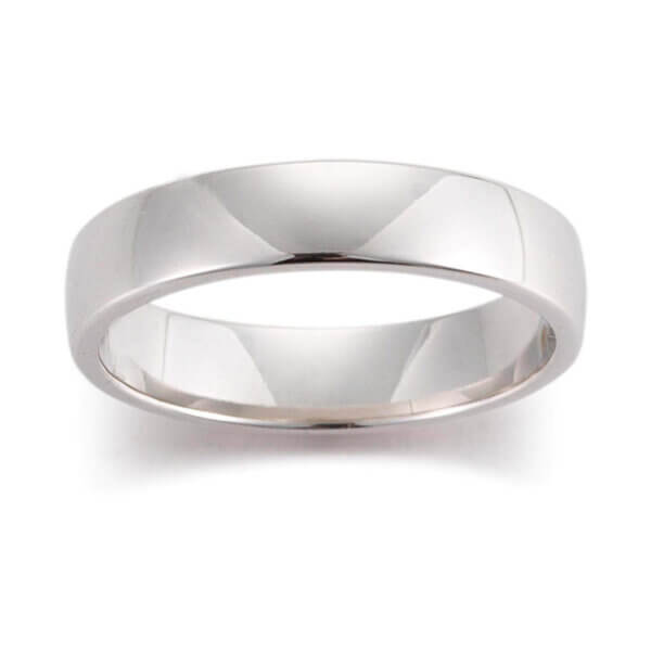 18ct White Mens 5mm Wedding Ring