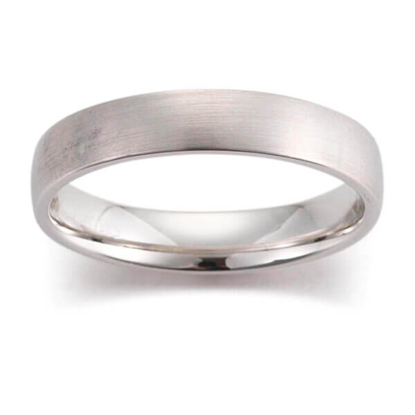 18ct White Mens 4.5mm Wedding Ring