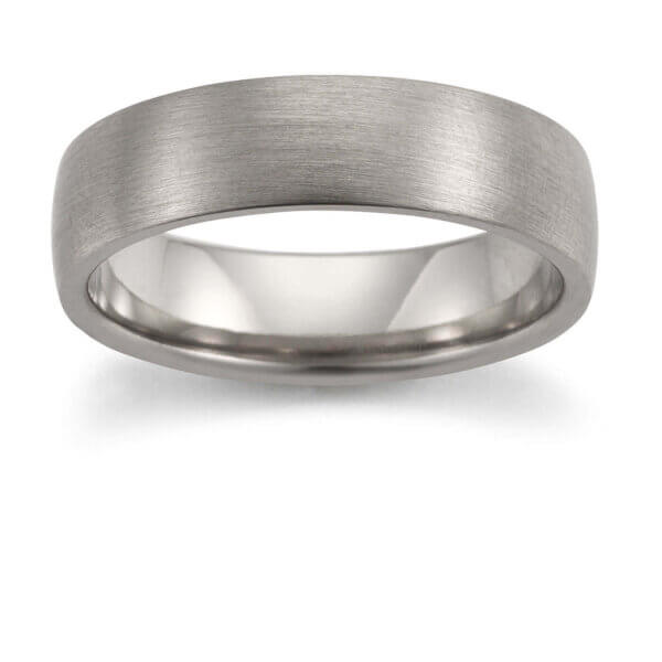 18ct White Mens 6mm Wedding Ring