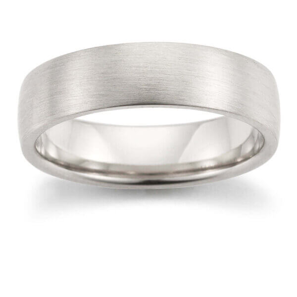 Platinum 950 White Mens 6mm Wedding Ring