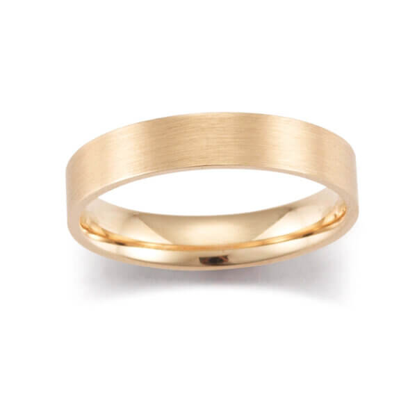 Platinum 600 Gold Rose Mens 4.5mm Wedding Ring