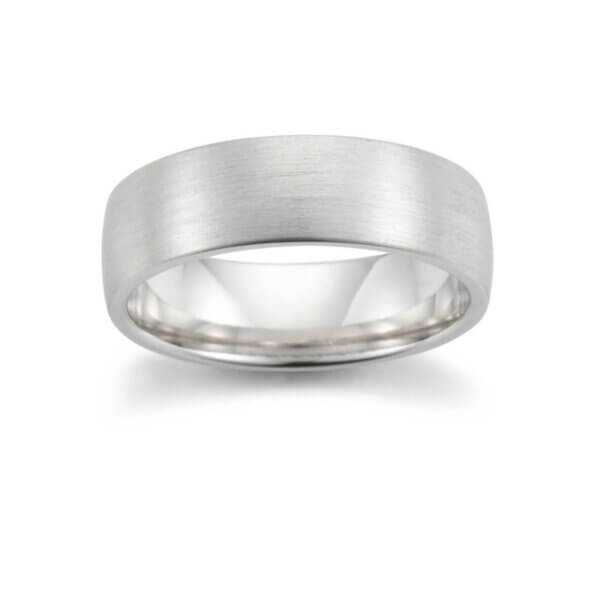 18ct White Mens 7mm Wedding Ring