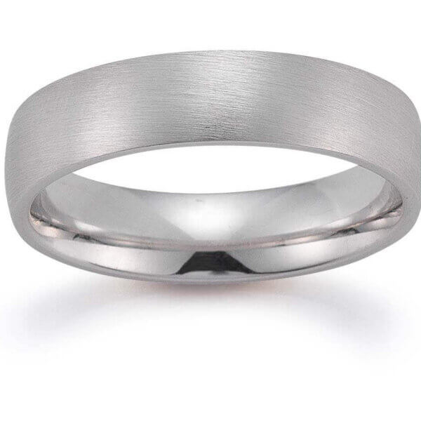 Platinum 600 White Mens 5.5mm Wedding Ring