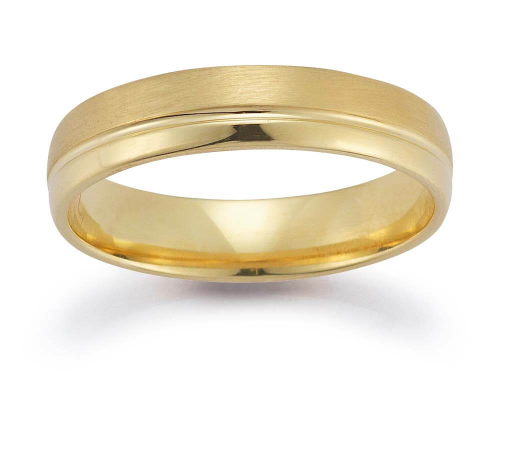 18ct Gold Mens 5mm Wedding Ring - Pawan Jewellers UK