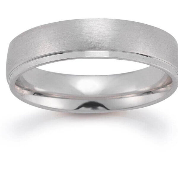 18ct White Mens 5.5mm Wedding Ring