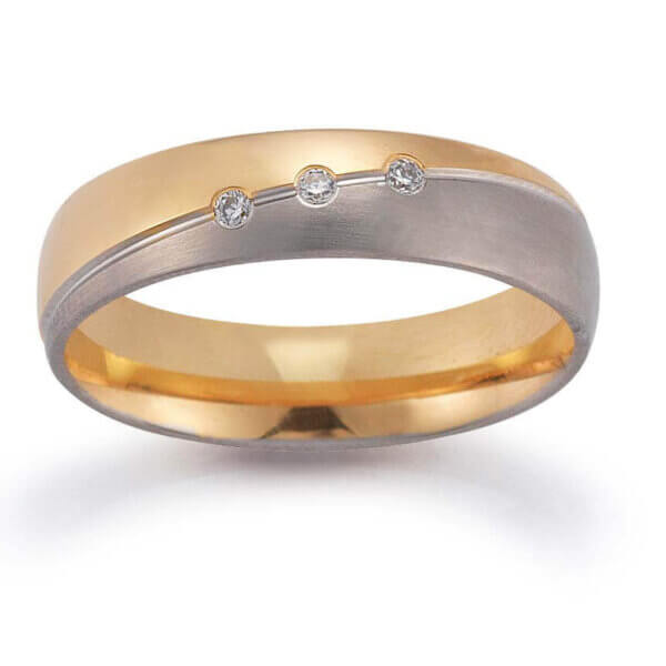18ct White and Yellow Womens 5mm Wedding Ring