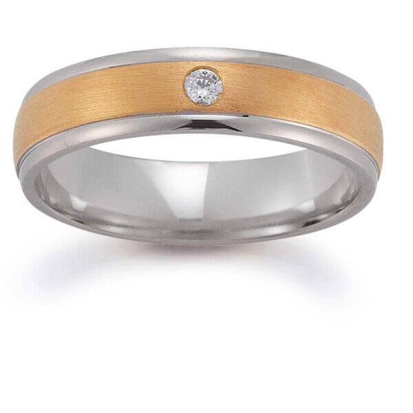 18ct White and Rose Womens 5mm Wedding Ring