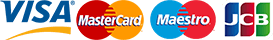 Visa, MasterCard, Maestro, JCB