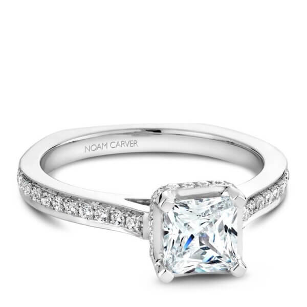 18k White Gold 1.00ct Princess Cut Engagement Ring