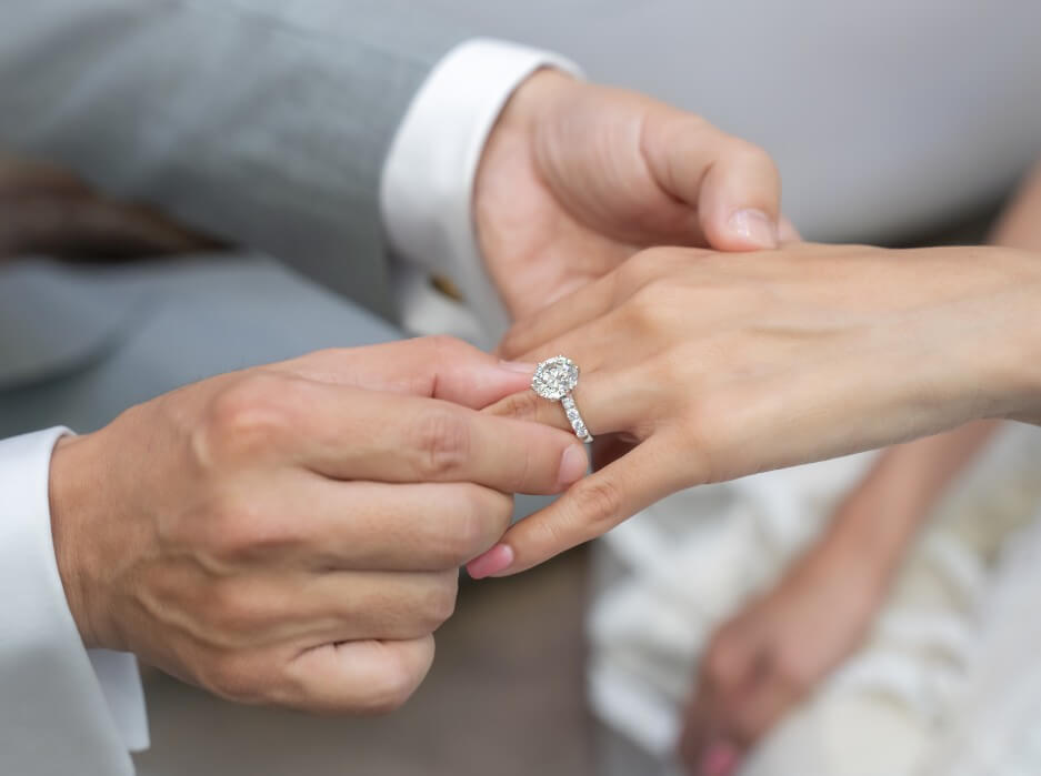 Engagement Ring Wearing a ring at the engagement ceremony